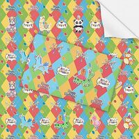 Happy Birthday Wrapping Paper,Rainbow Animals Wrapping Paper 4 Sheets,Cute Pandas Flamingos Turtles 
