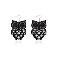 Locrccl Owl Earrings for Women Vintage Animals Dangle Tattoo Earrings Acrylic Bohemian Statement Bla
