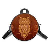 Sannovo Vintage Owl Shoulder Bag with Zipper, Multi-Function Portable Crossbody Bag for Women, Orang