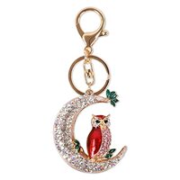 Owl Keychain,Crystal Rhinestone Key Ring, 1 Set Animals Decor for Car Supplies,Gift to Women Girls,C