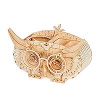 Wooden Puzzle Owl Storage Box DIY Manual Assembly 3D Wooden Puzzle More Than 60 Parts Challenging 3D