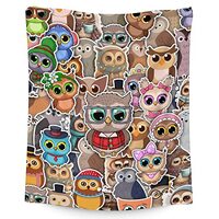 Owl Blanket Gifts - 40"x50" Cute Throw Blanket for Adults, Kids - Colorful Soft Plush Blan