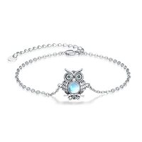 Palpitate Owl Bracelet Owl Bracelets for Women 925 Sterling Silver Charm Owl Jewelry Gifts for for W