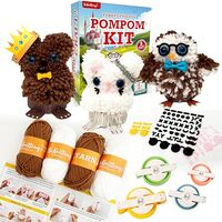 BeKnitting Pompom Maker DIY Craft Kit for Kids - Complete with Yarn, Pom pom Makers, & Stickers