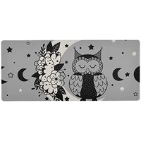 Glaphy Floral Moon Owl Large Mouse Pad Gaming Mouse Pad Extended Computer Keyboard Pad Non-Slip Desk