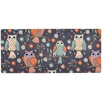 Glaphy Owl Trees Flowers Large Mouse Pad Gaming Mouse Pad Extended Computer Keyboard Pad Non-Slip De