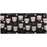 Glaphy Pink and Grey Owl Hearts Large Mouse Pad Gaming Mouse Pad Extended Computer Keyboard Pad Non-