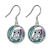 Owl Earrings 925 Sterling Silver Owl Jewelry Drop Dangle Earrings Owl Jewelry Gift for Women