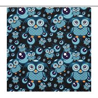 MZERSE Funny Shower Curtain Standard 70 x 72 Inches Compatible with Cartoon Owl Bath Curtains, Water
