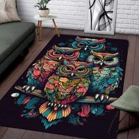 Girls' Owl Area Rug - Absorbent, 4x6, For Living Room, Bedroom & Playroom - Owl Theme for L