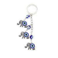 Jasimkiss Evil Eye Keychains Elephant Butterfly Owl Keychains Charm Car Key Ring Bag Purse Accessori