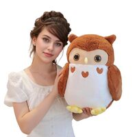 CHDGIOHA Brown Owl Plush Toys, Super Soft Owl Stuffed Animal Cuddle Pillow, Cute Bird Plushie Christ