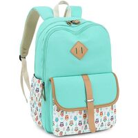 Leaper Kids Cute Owl Canvas Backpack Girls Travel Shoulder Bag Laptop Bag bag Daypack Water Blue