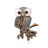 GINBLA Designer Women Rhinestones Owl Brooches Pins Handmade Banquet Birthday Wedding Party Prom Cos