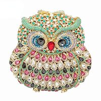 FORTEXO Cute Owl Clutch Women Crystal Evening bags Formal Dinner Rhinestone Handbag Party Purse