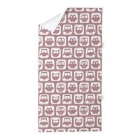 CafePress Rosy Brown and White Owl Pattern Large Beach Towel, Soft Towel with Unique Design