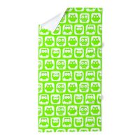 CafePress Chartreuse Owl Pattern Background 30"x60" Absorbent, Soft Beach Towel
