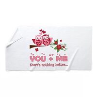 CafePress Valentine Couple Owl You and Me 30"x60" Absorbent, Soft Beach Towel