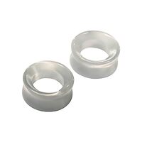 Pierced Owl Natural Silver Cat's Eye Stone Double Flared Tunnels, Sold as a Pair (16mm (5/8&quo