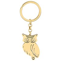 NEWEI Owl Gifts for Owl Lovers Cute Owl Keychain Ring Stainless Steel Owl Jewelry Charms for Women G