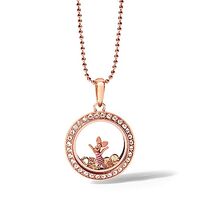 Disney Winnie The Pooh Petite Piglet Living Locket Set 18-20" - Rose Gold