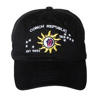Artisan Owl Conch Republic Key West 1828 Cap Hat -100% Cotton Embroidered Hat (Black)