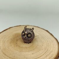 Brass Cute Owl EDC Beaded Jewelry Making Supplies,Bracelet DIY Outdoors Tools Paracord Beads Retro C