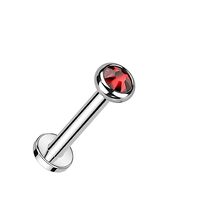Pierced Owl 16GA F136 Implant Grade Titanium Flat CZ Crystal Top Internally Threaded Labret Stud (Re
