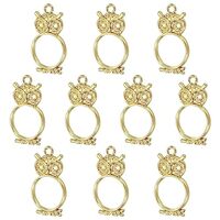 PATIKIL Alloy Open Back Bezel Pendants, 10 Pack Owl Shaped Hollow Resin Pendant Frame for DIY Crafts