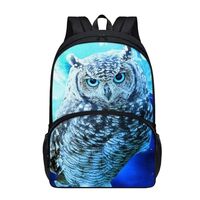 Owl Blue Backpack for Girls Boys School Bag Sports Gym Travel Bookbag Lightweight Casual Daypack