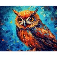 Tucocoo Owl Paint by Numbers Kits 16x20 inch Canvas DIY Digital Oil Painting for Adults with Brushes