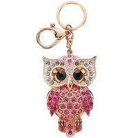 Tverghvad Crystal Rhinestone Owl Keychain, Cute Colorful Diamond Owl Key Chain Charm Pandant for Wom