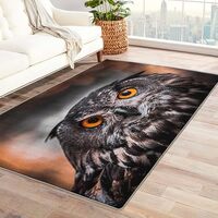 Owl Small Area Rug 2x3 for Entryway - Bird Carpet for Bedroom Living Room Decor, Animal Printed Floo