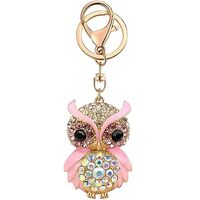 Cute Keychain Women Key Chains For Car Kawaii Anime Crystal Bling Pink Keychains Ring For Bag Purse 