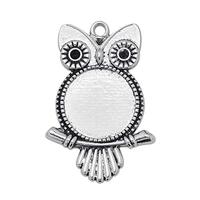 20PCS 20mm Round Circle Owl Bezel Pendant Tray Blank Base Cameo Cabochon Base Setting for DIY Pendan