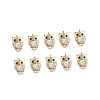 SEWOART 10pcs Gold Plated Jewelry Gold Locket Pendants for Necklaces Owl Charm Collection Vintage Ow