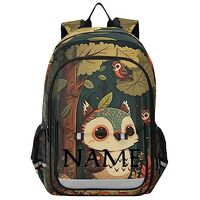 ZAZYXTJ Custom Personalized Backpack Owl School Kids Backpack with Reflective Strip for Girls and Bo