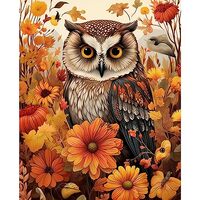 Tucocoo Owl Paint by Number for Adults Beginner,Autumn Forest Painting Kits Canvas Fall Paint by Num
