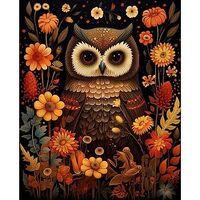 Tucocoo Retro Owl DIY Paint by Numbers for Adults Beginner,Floral Bird DIY Paint by Numbers Kits on 