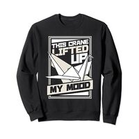 This Crane Lifted Up My Mood Paper Crane Folding Owl Origami Sweatshirt