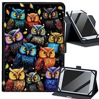Color Owls Universal 9.0-10.5 inch Tablet Case, 360 Degree Rotating Kickstand Multi Angles Viewing C