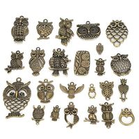 Ottjakin [Unique 24Pcs Bronze Owl Jewelry Accessories - DIY Crafting Supplies with Mixed Models - Tr