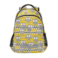 ALAZA Cute Owl on Yellow Background Backpack for Students Boys Girls Travel Daypack