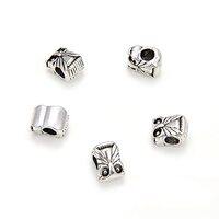 20pcs Cute Owl Bead Large Hole Animal Loose Beads (Hole Size 4.5mm) Antique Silver Metal Spacer for 