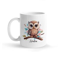 Personalized Animal Mug Gift For Kids, Family, Owl Lovers Mug, Customized Owl Coffee Mug With Name, 
