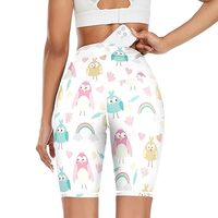 Cute Cartoon Owls Flowers Rainbow Yoga Leggings for Women with Pockets Pants Outfits Booty Crunch Le