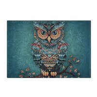 ALAZA Owl Print Gothic Boho Bath Mat for Bathroom Rugs Rectangle Carpet for Shower, Fluffy Absorbent