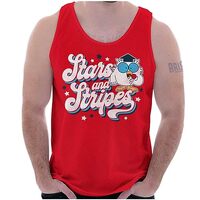 Tootsie Owl USA Stars and Stripes Tank Top T Shirts Men Women Red