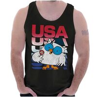Tootsie Mr Owl Patriotic USA America Tank Top T Shirts Men Women Black