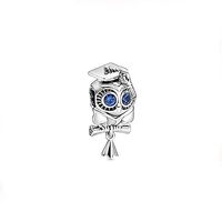 polengju Smart Sapphire Eyes Owl Graduation Gift Charms for 925 Sterling Silver Bracelets Necklaces,